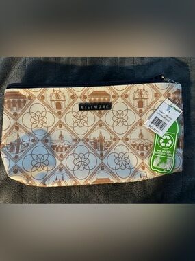 Biltmore Beige & White Logo Cosmetic Pouch